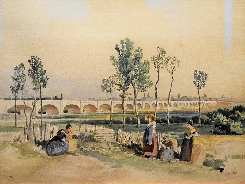 1801-Jean-Joseph Laurens - Donne di Arles davanti all'acquedotto di Arles